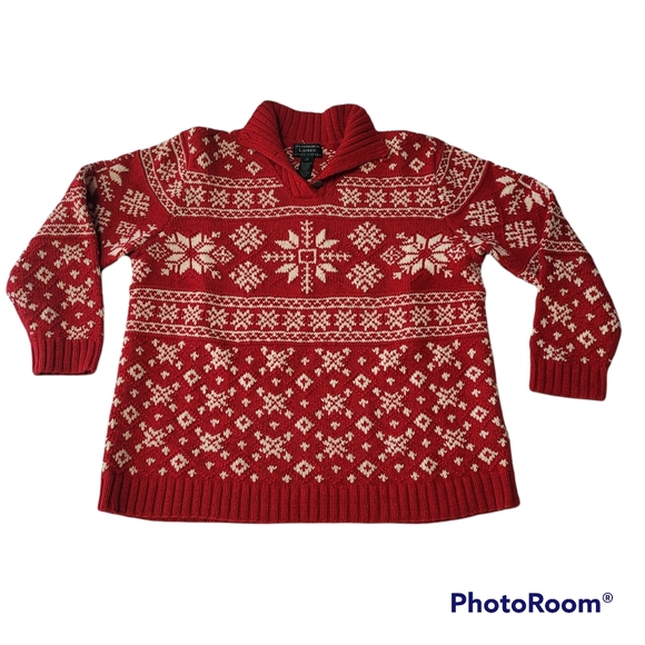 Lauren Ralph Lauren Sweaters - SOLD!! Lauren Ralph Lauren Hand Knit Snowflake Cotton Sweater Button